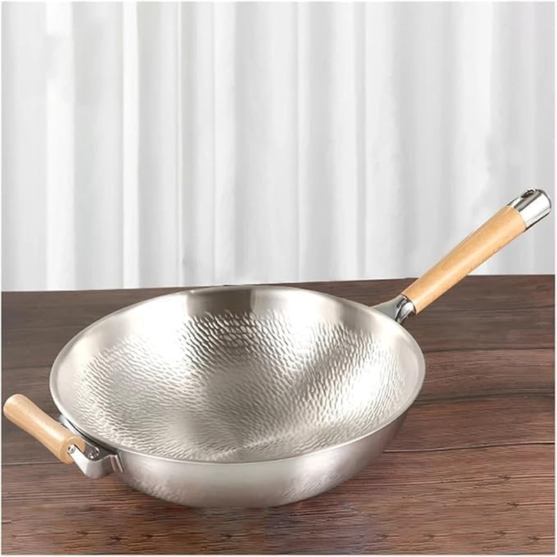 304 Stainless Steel Non-Stick Frying Pan for Gas Stoves Ideal for Stir-Frying Soup Making Non-Scalding Handle Induction Frying Pan image number 4