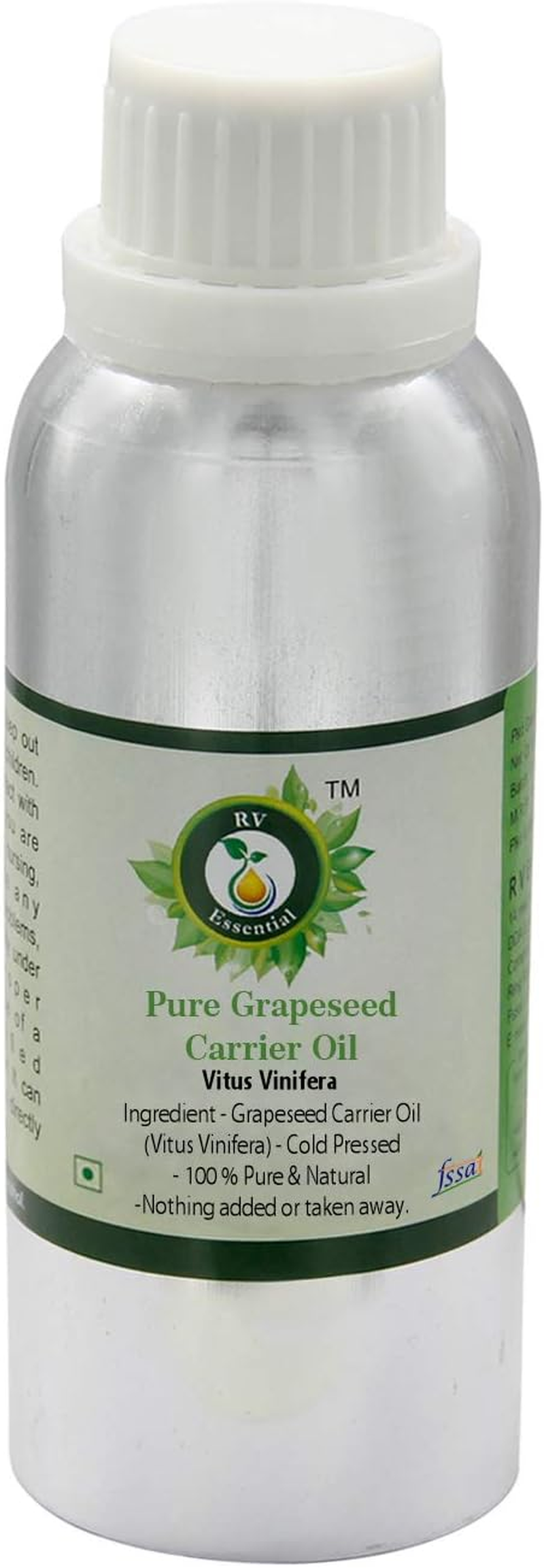 Grapeseed Oil | Vitus Vinifera | for Hair | for Face | for Skin | for Body | for Cooking | 100% Pure Natural | Cold Pressed Grapeseed Oil | Unrefined Grapeseed Oil | 10Ml | 0.338Oz by R V Essential