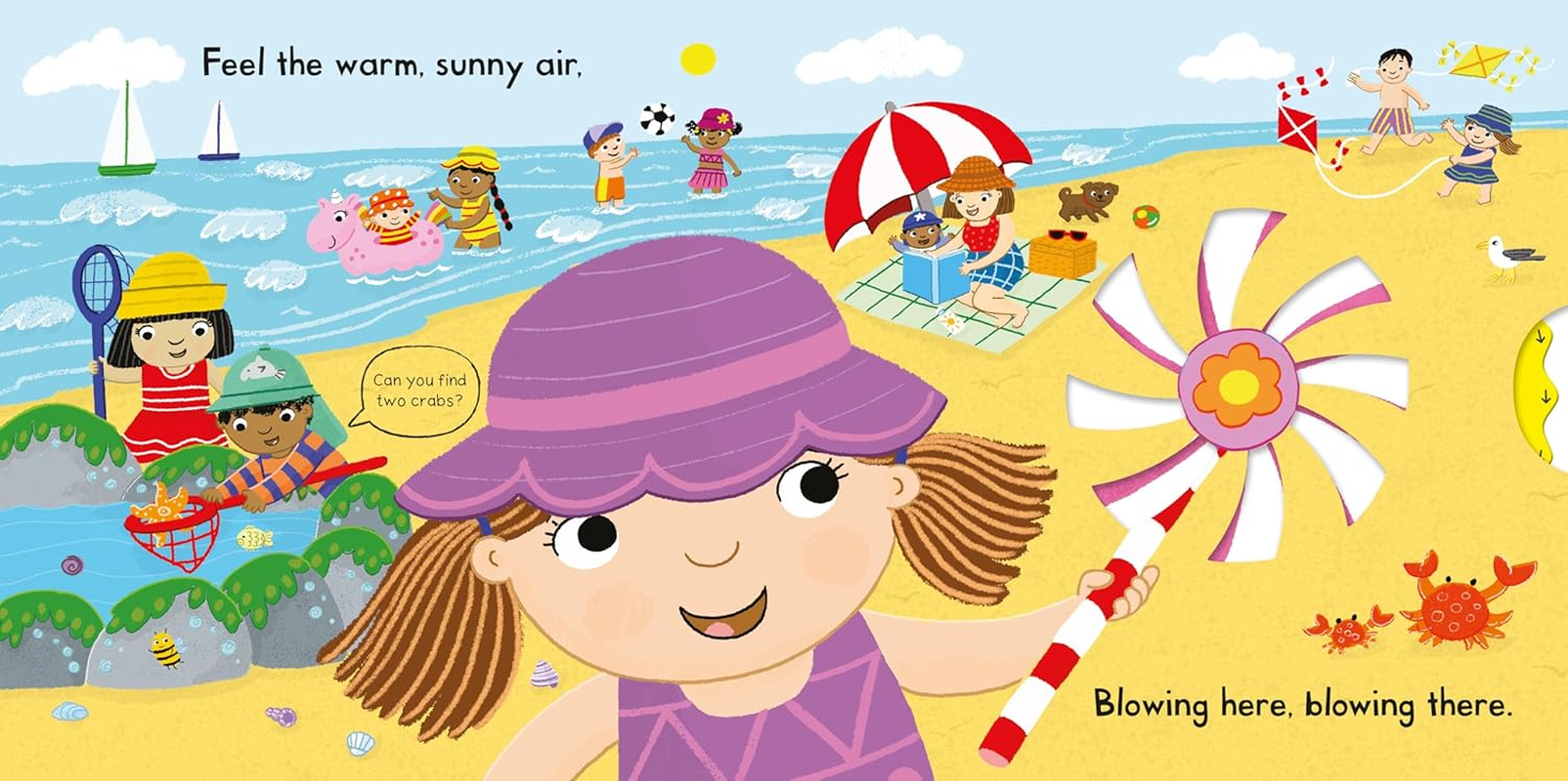 Busy Beach: a Push, Pull, Slide Book