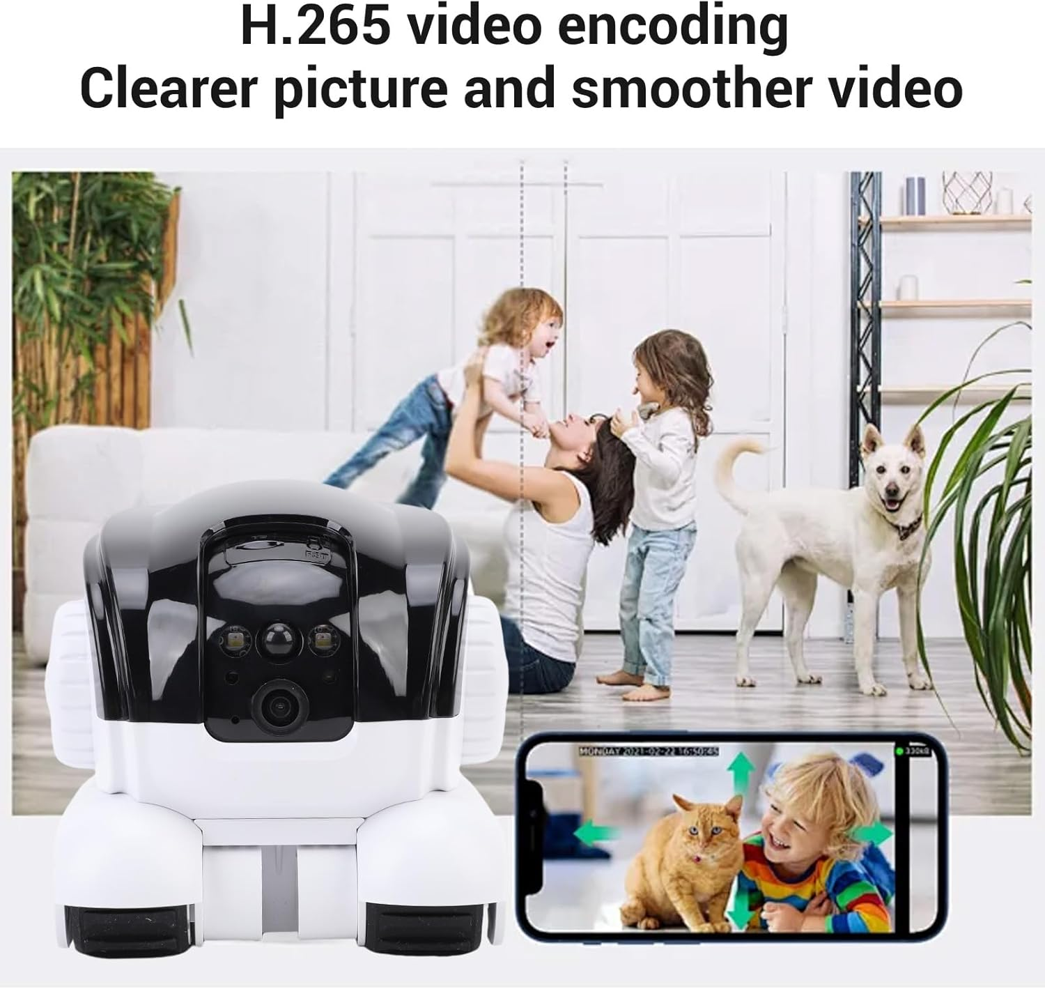 Zopsc Robot Pet Camera on Wheels, Smart Security Cam with Remote Interaction, Automatic Pet Tracking, Motion Detection, Movable Robot Camera with APP for Home Office image number 6