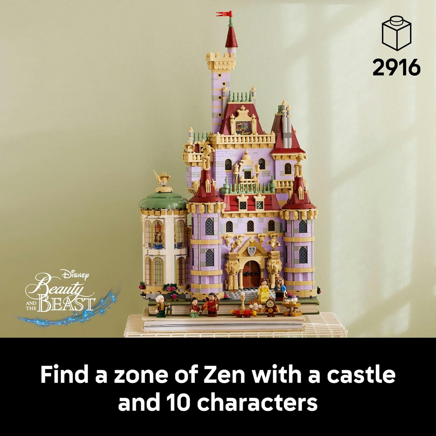 LEGO&reg; ǀ Disney Princess Beauty and the Beast Castle (2916 Pcs) Buildable Display Set with 10 Characters Incl. Belle, Gaston Minifigures - Fairy Tale, Collectible for Girls & Adults 43263 image number 2