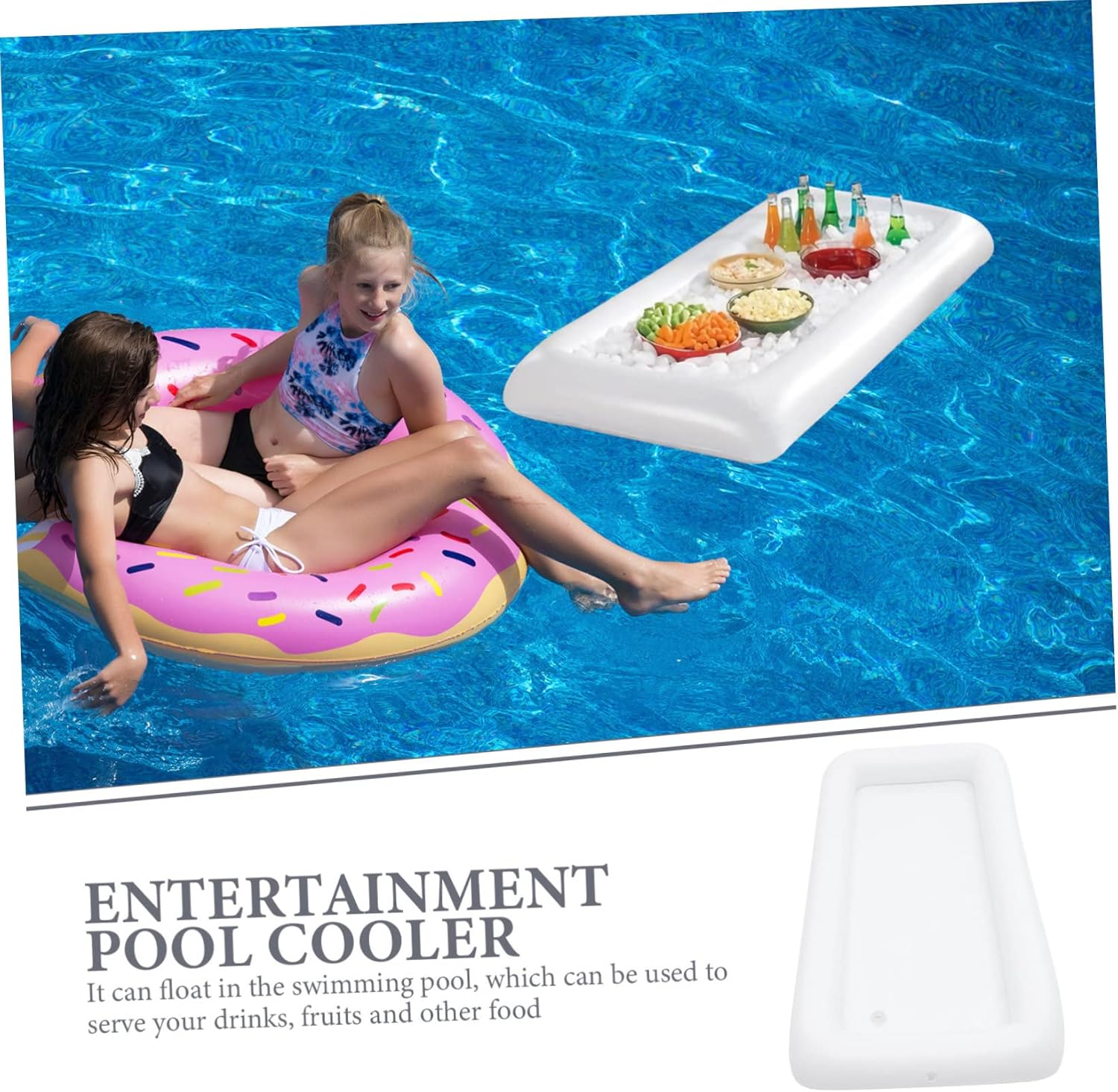 KOMBIUDA 3Pcs Inflatable Floating Salad Plate Pool Party Supplies Swimming Pool Drink Holder for Water Party Decoration image number 3