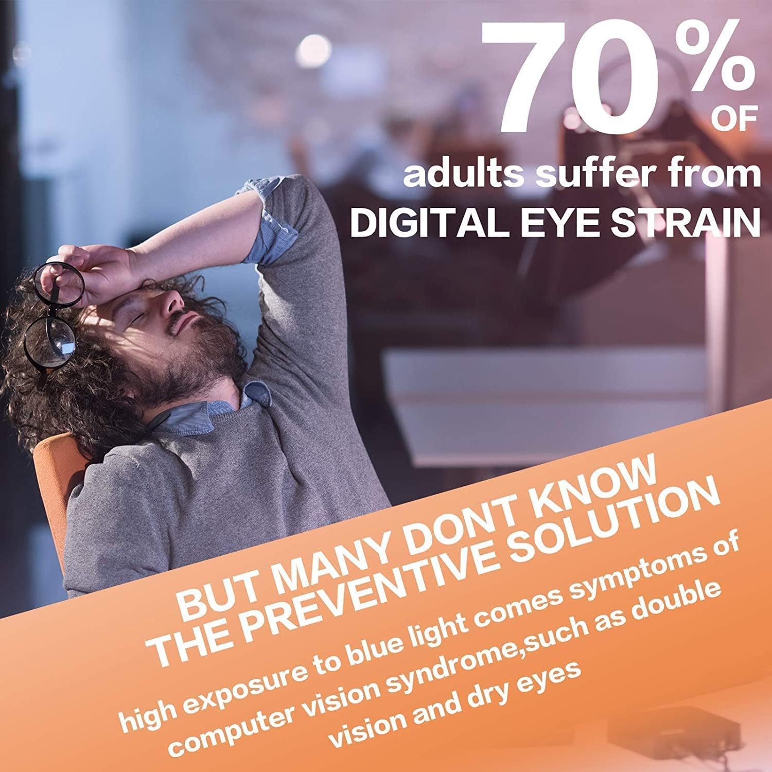 OPTOFENDY Blue Light Blocking Glasses Women, TR90 round Gradient Computer Eyeglasses, anti Eyestrain Eyewear - Clear image number 2