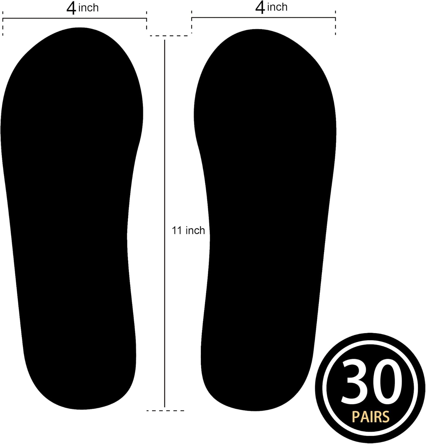 30 Pairs (60Feets) Spray Tan Feet Pads Disposable & Economic FOAM Feet Pads for Spray Tanning,Use in Tanning Booth,Sunless Tanning at Home or Beauty Salon-Non Slip- Comfortable-Hygienic-Ultra Bronzing image number 4