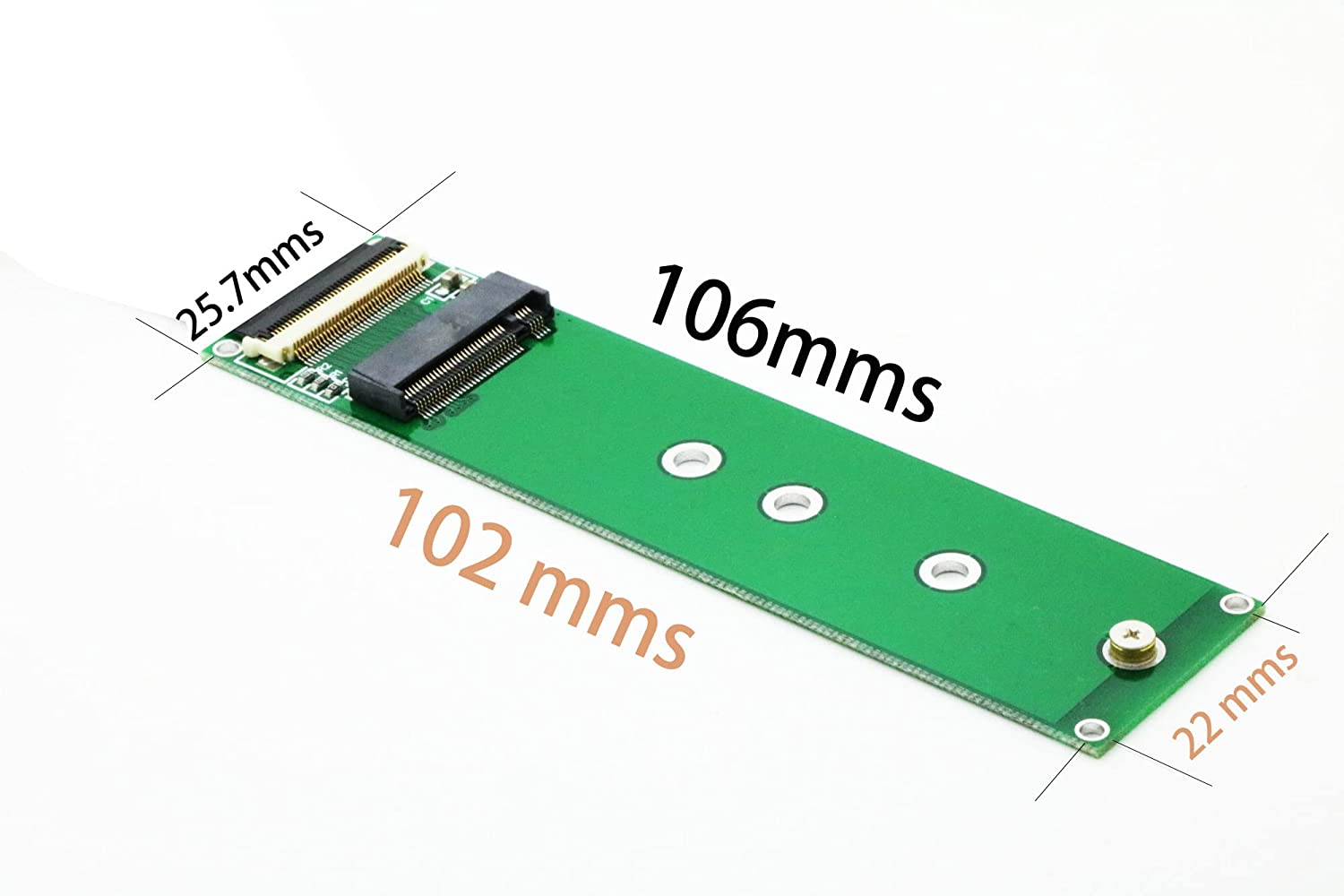 Sintech M.2 Nvme Extension Cable, NGFF M-Key Pcie 3.0 SSD Extender Card with Anti-Electromagnetic Foiled Cable, 20CMS (Silver Cable) image number 2