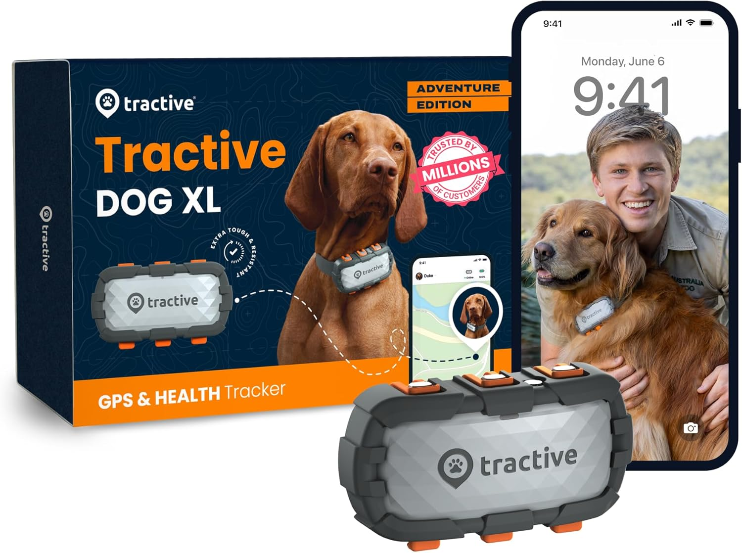 Tractive Smart Dog Tracker XL Adventure | 1 Month Battery | Real-Time GPS Tracking | Escape & Health Alerts | Vitals Monitoring | Market Leader image number 4