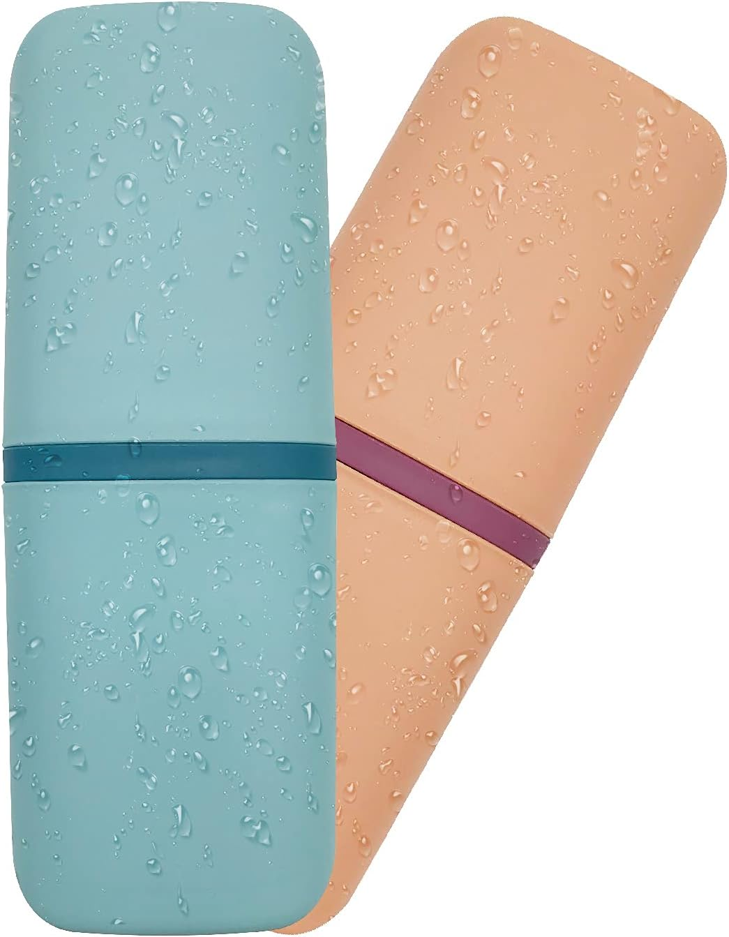 Sietdeseo Travel Toothbrushes Case Toothpaste Storage Box Cup Toothbrushes Travel Case for Trips and Daily Business Home Camping School Supplies 2 Packs