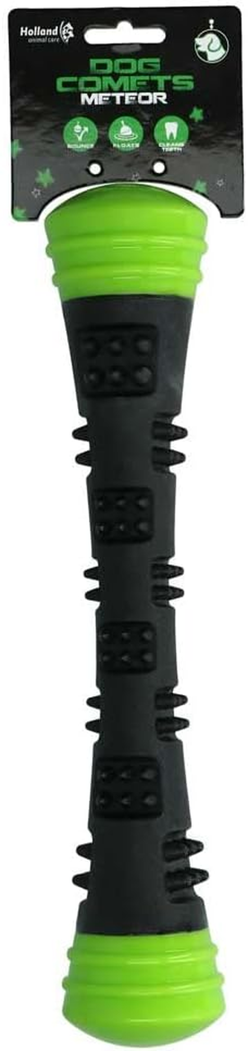 Dog Comets Meteor Throwing Stick - Dog Toy - Bouncing - Rubber - L - 32 Cm - Green/Black