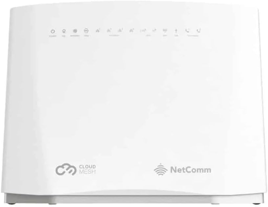 Netcomm NF20MESH Gigabit Ethernet Dual-Band (2.4 Ghz/5 Ghz) Wireless Modem Router, White