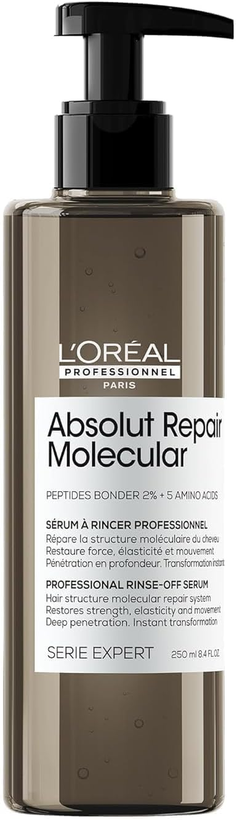 L'Or&eacute;al Professionnel Molecular Repair Hair Serum | Deep Conditioning Treatment for Extremely Dry Damaged Hair | Peptides Bonder | Repair Hair & Restore Strength image number 3