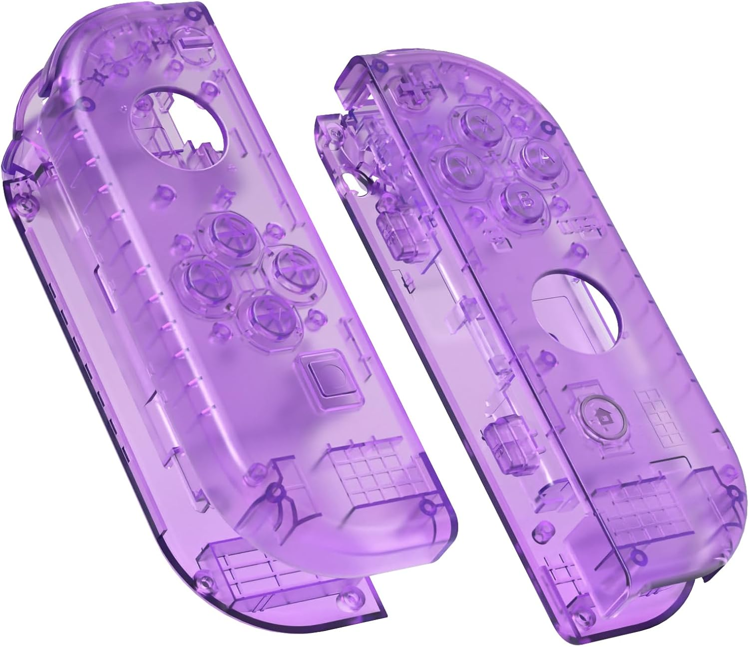 Extremerate Gradient Translucent Green Blue Joycon Handheld Controller Housing with Colorful Buttons, DIY Replacement Shell Case for Nintendo Switch & Switch OLED Model Joy-Con &ndash; Console NOT Included