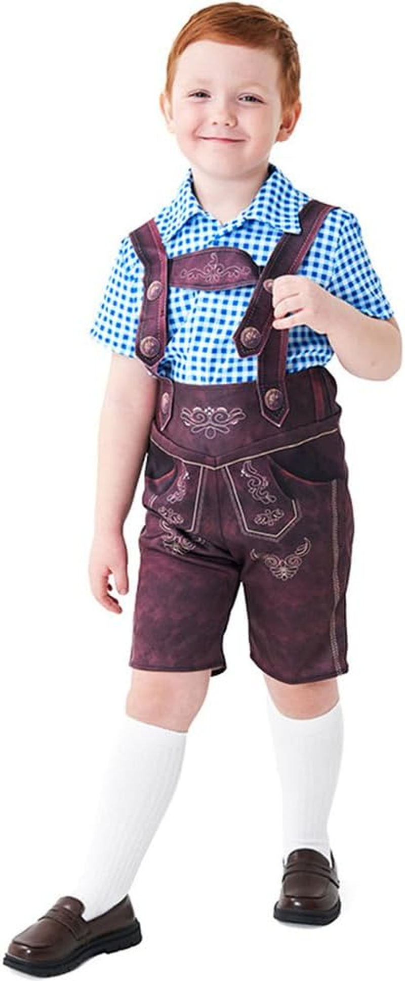 IBTOM CASTLE Toddler Boys Oktoberfest Costume Lederhosen Shorts German Bavarian Halloween Beer Festival Dress up Outfit Set