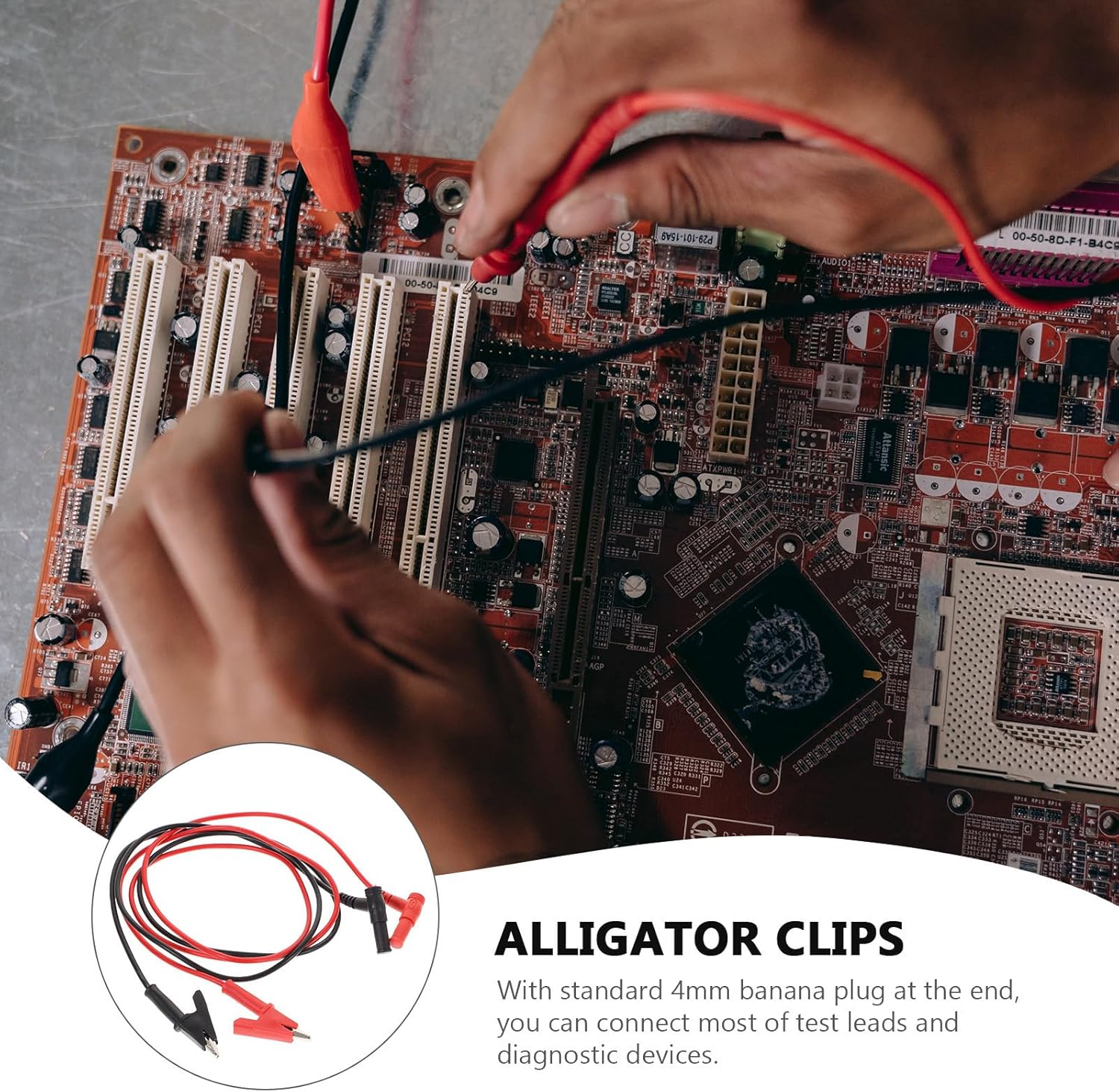 TEHAUX 1 Pair Multimeter Cable Automotive Multimeter Test Probes and Leads Multimeter Leads Kit Multimeter Probes Alligator Clips Multimeter Clips Alligator Rubber Car Plug image number 2