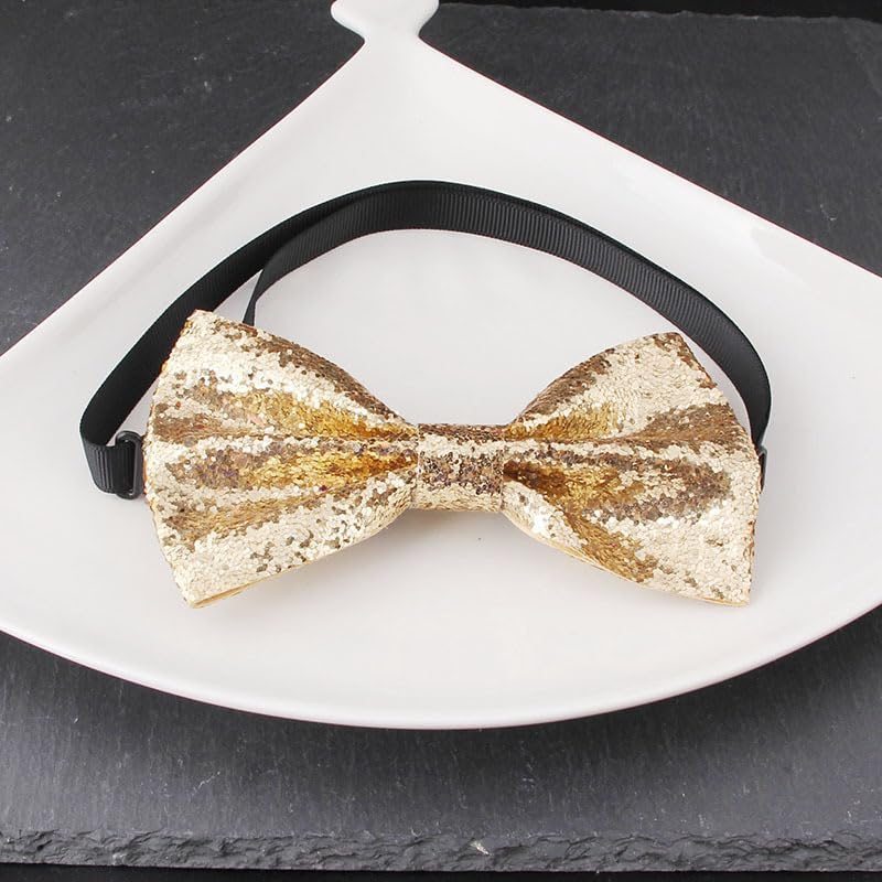 Glitter Sequin Bow Tie, Sparkly Pre-Tied Bow Tie for Men Novelty Bowite for Cocktail Hen Wedding Party Costume Fancy Dress image number 5