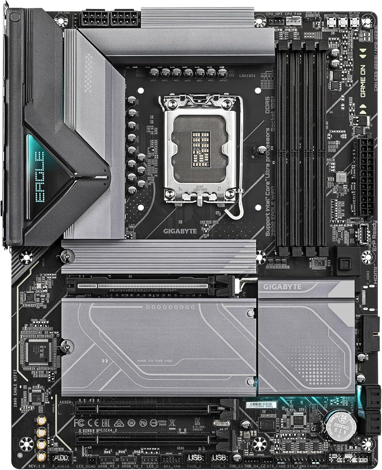 GIGABYTE Z890 Eagle WIFI7 Motherboard - Supports Intel Core Ultra (Series 2) Cpus, 14+1+2 Phases VRM, up to 8800Mhz DDR5 (OC), 1Xpcie 5.0 + 3Xpcie 4.0, Wi-Fi 7, 2.5Gbe LAN, Thunderbolt 4