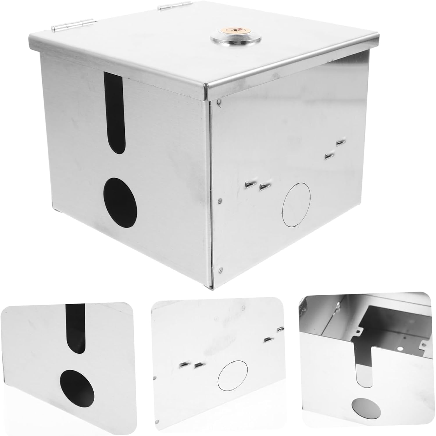 Metal Outlet Box Lock Outdoor Socket Box Stainless Steel Construction Theft Weatherproof image number 3