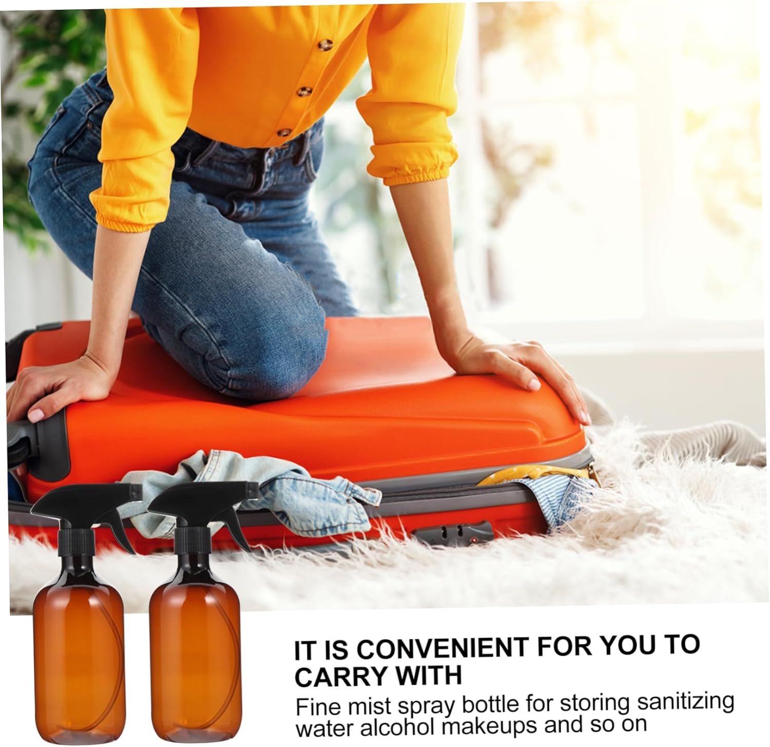 PLAFOPE 4 Pcs Refillable Spray Bottles for Essential Oils Hair Care and Versatile Mist and Stream Sprayer with Clear Measurement Markings image number 2