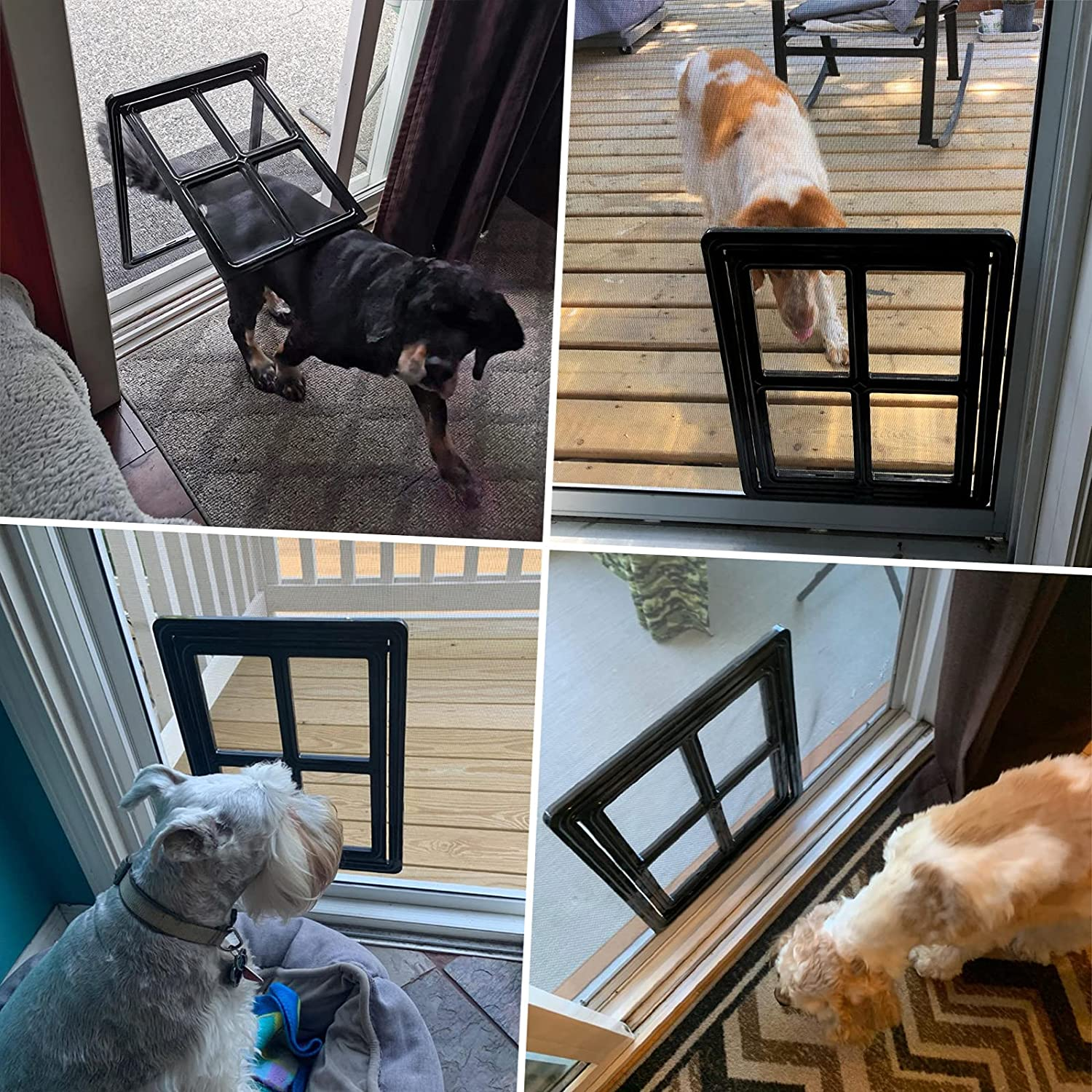 PETLESO Dog Screen Door, Inner Size 12&rdquo;&times;16&rdquo;, Black, ABS Frame, Magnetic Closure, Suitable for Large Dogs image number 6