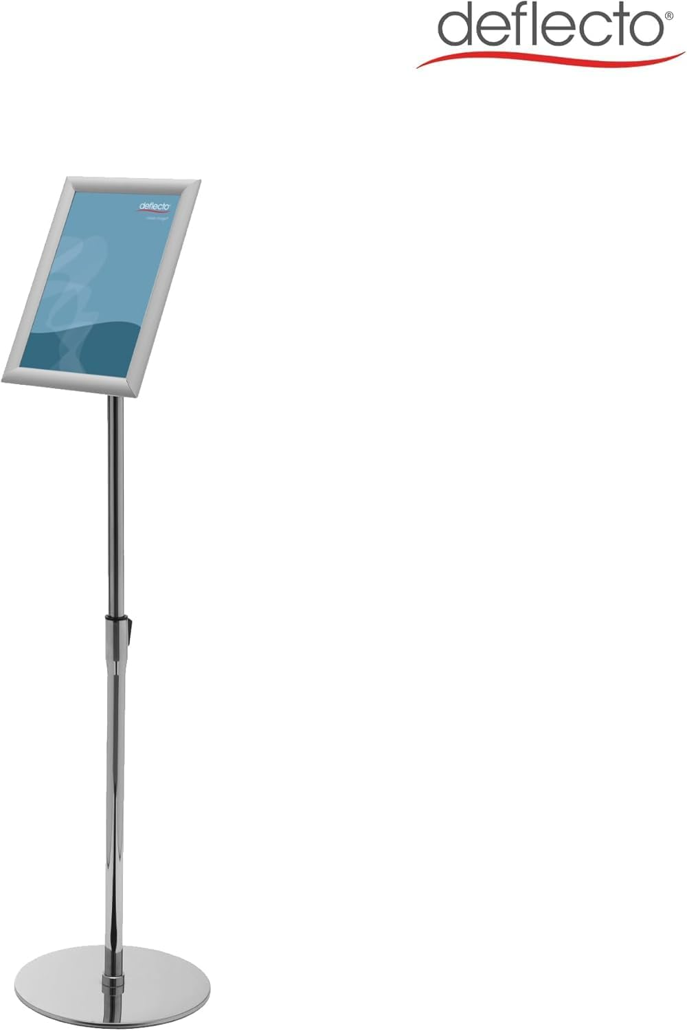 Deflecto Leaflet Stand with Folding Frame and Snap Closure, Adjustable Portrait or Landscape, Info Display, Floor Stand, for Restaurants, Trade Shows Etc. image number 1