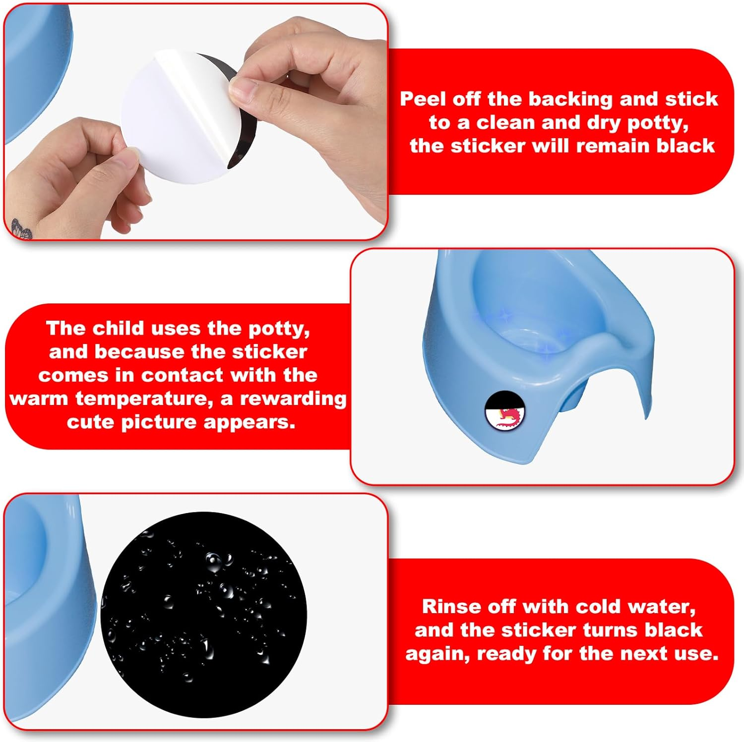 30Pcs Potty Training Stickers, Animal Cartoon Potty Stickers, Multicolor, PVC Material, Heat Resistant, Reusable, Indoor Use