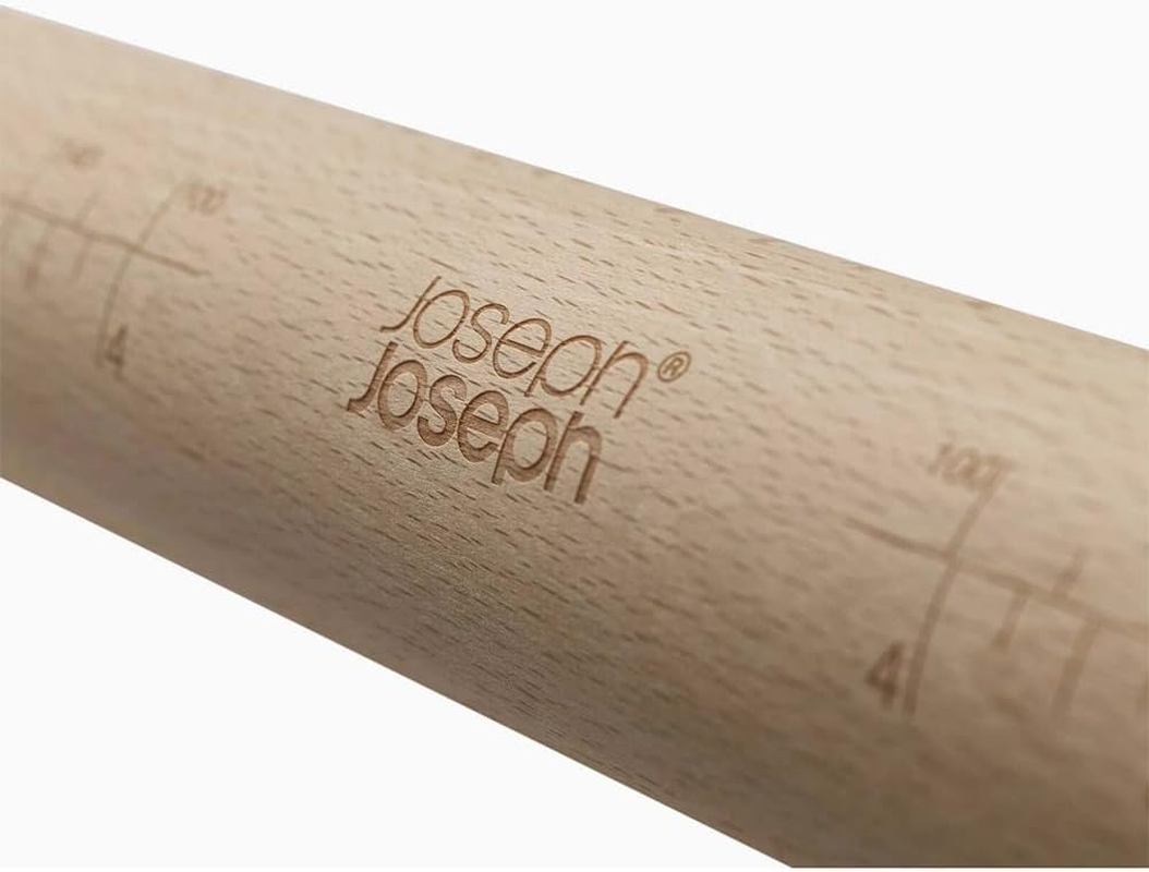 Joseph Joseph Precisionpin - Rolling Pin with Adjustable Pastry Thickness, Baking and Dough Rollers, Beech Wood, Multicolour image number 3