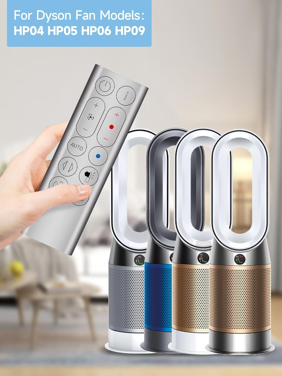 New Replacement Remote Control for Dyson Pure Hot + Cool Purifying Fan HP04 HP05 HP06 HP09, Air Purifier/Heater (Silver) image number 5