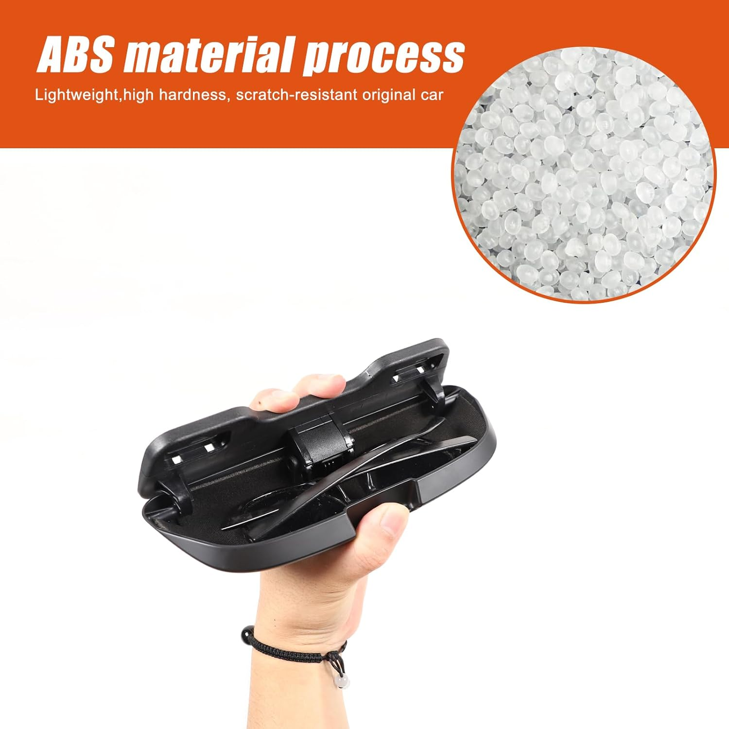 Heutamo Sunglasses Holders Compatible with Toyota Land Cruiser Prado 250 J250 LC250 2024 2025, ABS Glasses Holder Sunglasses Case Storage Box Replace for Overhead Roof Grab Handle (Black) image number 1