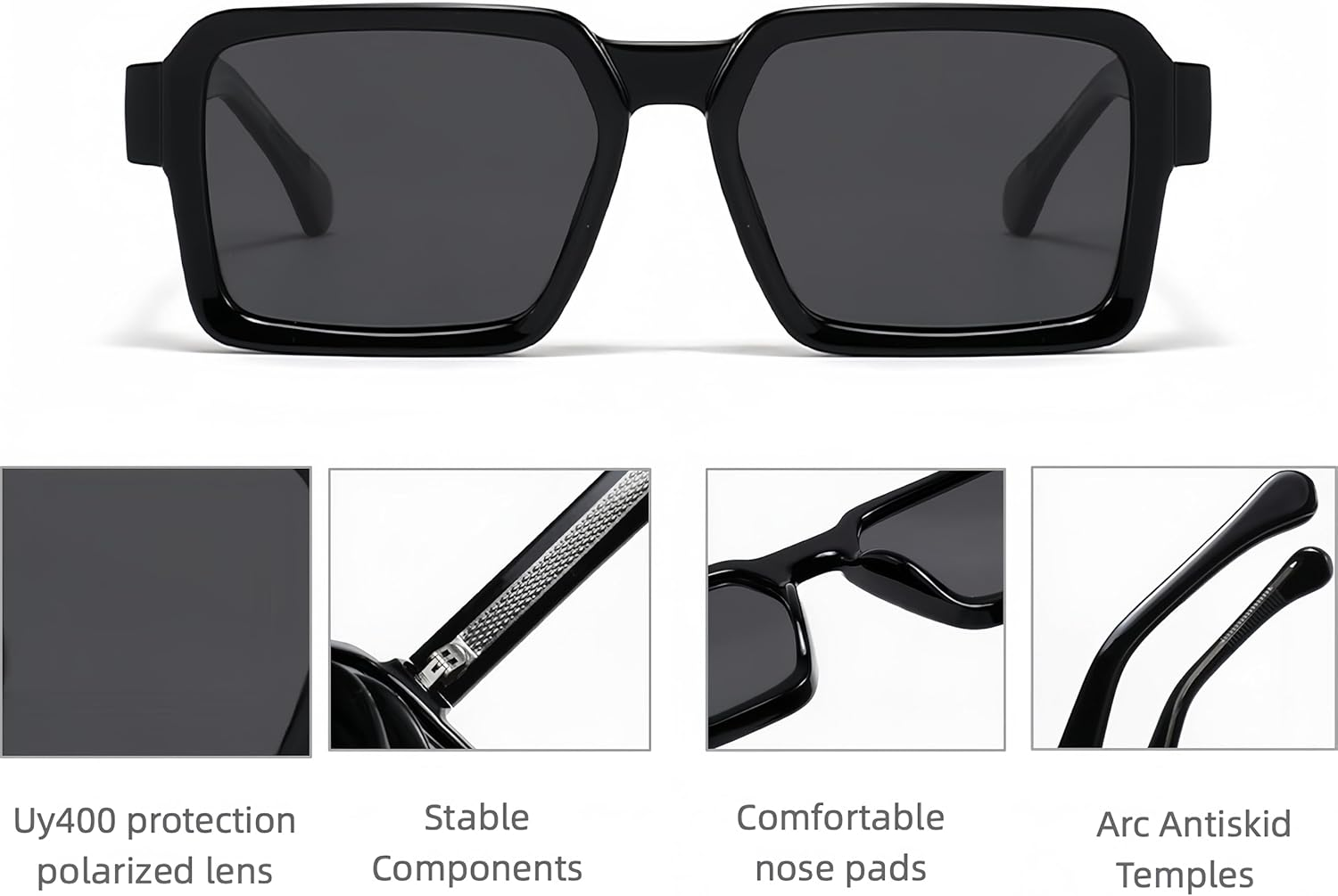 ONLYZILLA Polarized Square Sunglasses for Women Retro Sun Glasses Vintage Shades UV400 Protection image number 1