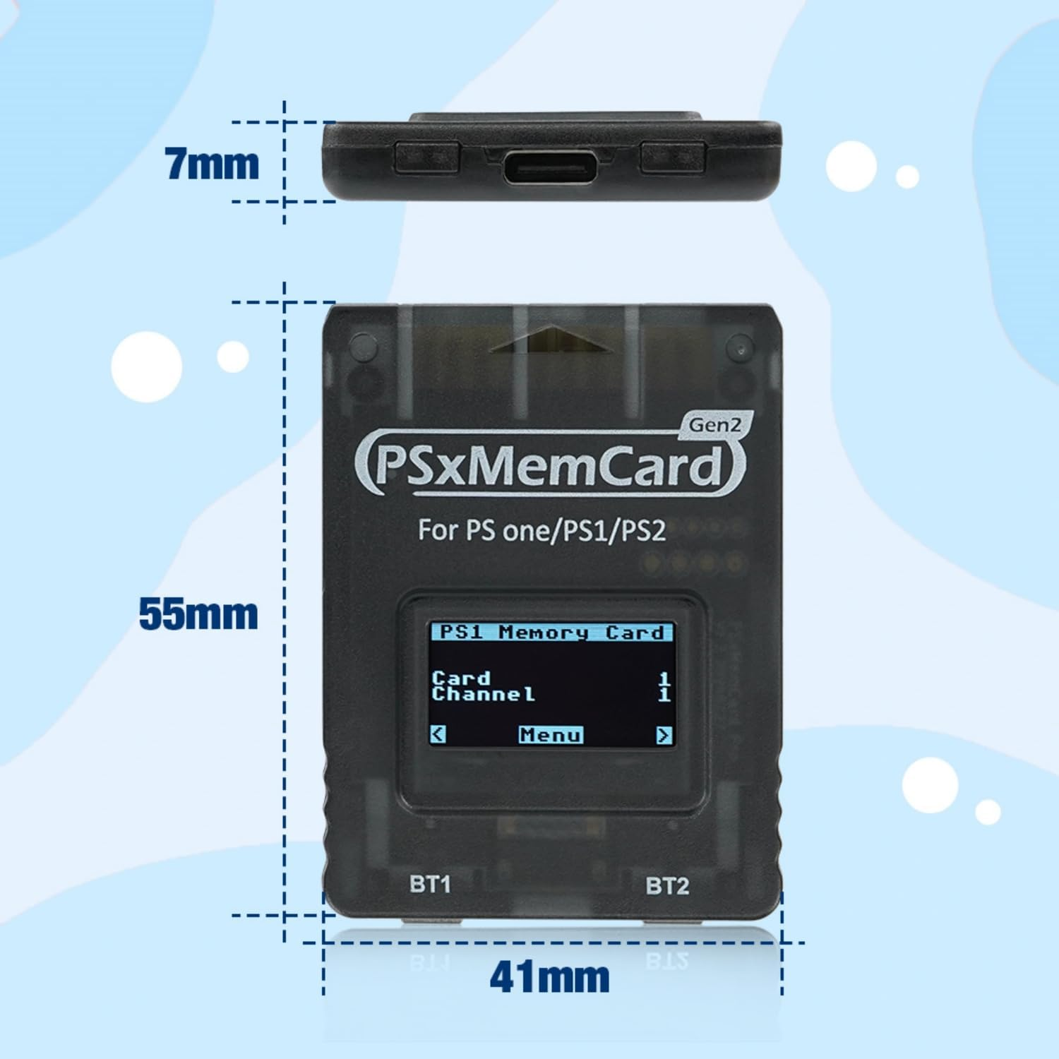 BITFUNX Psxmemcard Gen2 Memory Card - Supports Firmware Upgrade, Unlimited Storage and Sd2Psxtd, Includes a 8GB Microsd Card, High Speed Game Memory Card for PS2/PS1/PS One Console image number 2