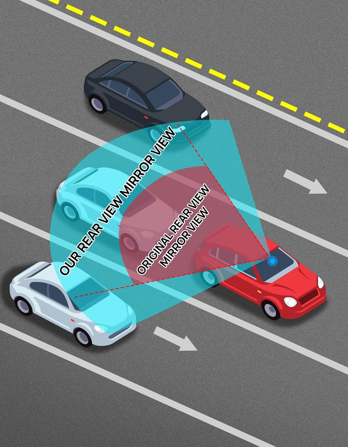 JOYTUTUS Car Rear View Mirror with Baby Mirror, Universal 11 Inch Panoramic Convex Rearview Mirror, Interior Clip-On Wide Angle Rear View Mirror to Reduce Blind Spot Effectively for Car SUV Trucks image number 4