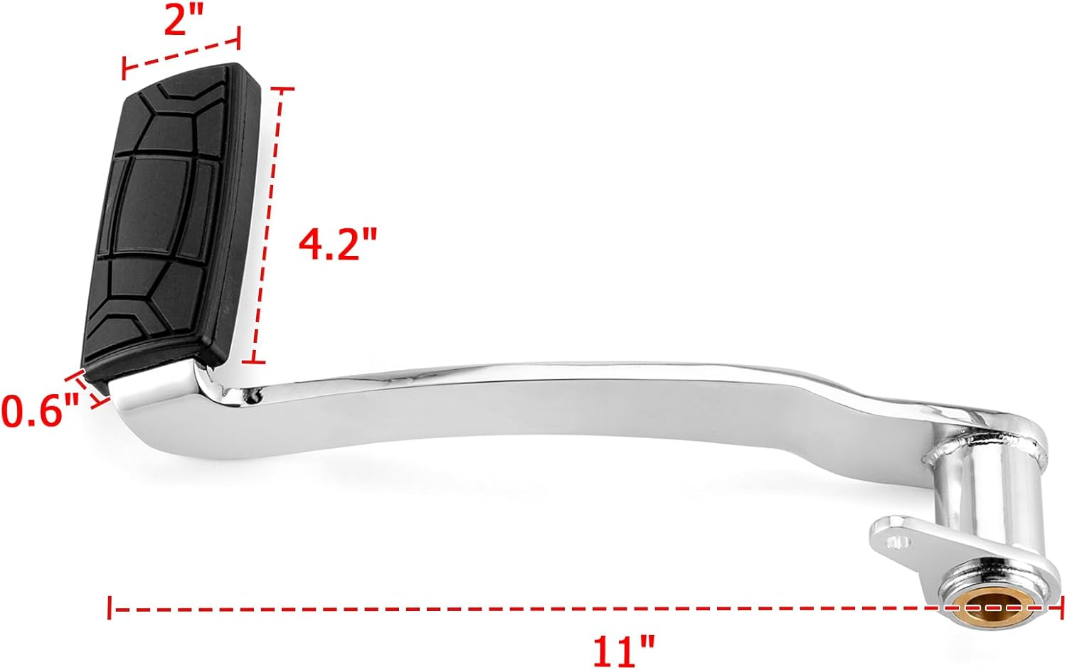 Wsays Chrome Motorcycle Foot Control Component Extended Brake Pedals Compatible with Harley 1997-2007 Touring & 1987-2017 FL Softail Models image number 4