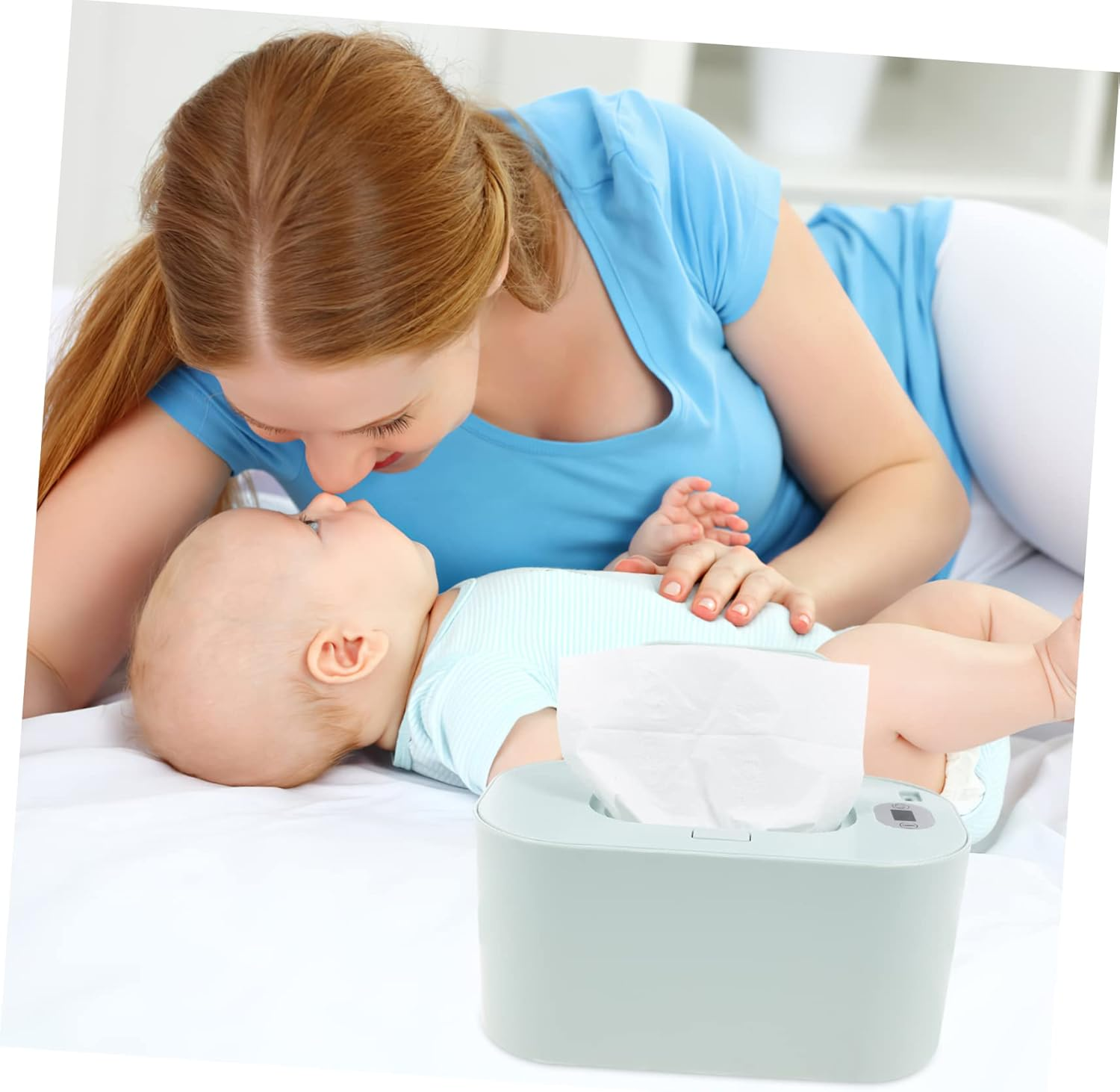 Abaodam Portable USB Baby Wipe Warmer Dispenser, Portable Wet Tissue Heater for Travel, Green Intelligent Wet Wipes Warmer Suitable for Baby Care and Diaper Use image number 4