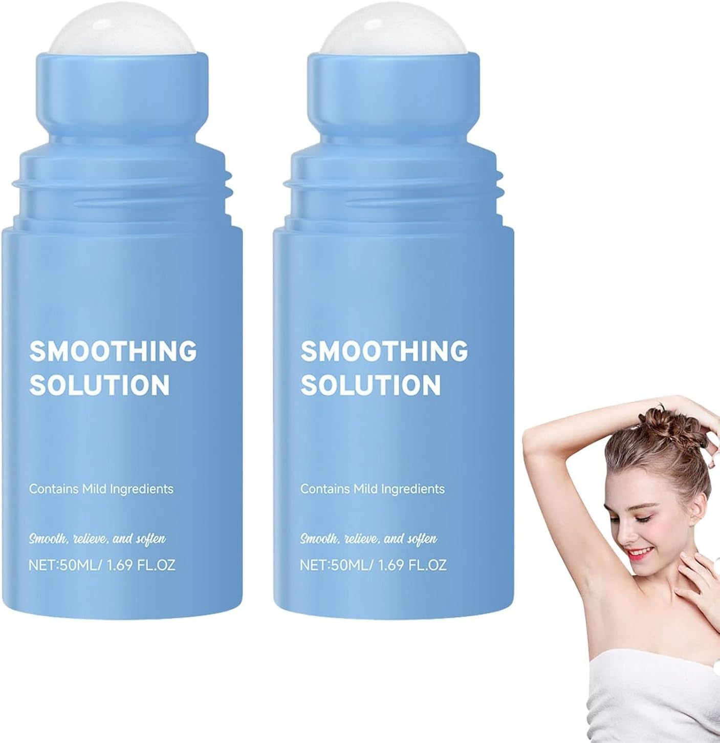 Shopentra - Razor Bump & Ingrown Hair, Smoothing Solution Ingrown Hair Serum Roll-On,Ingrown Hair Treatment Serum Roller, for Face, Underarm, Bikini Area, Post-Shave & Waxing Care,2Pcs image number 3