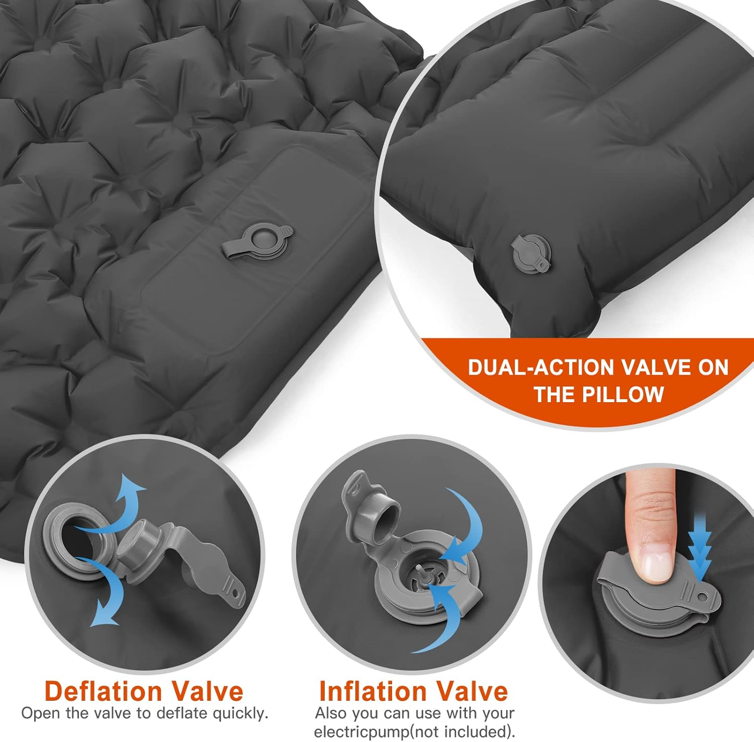 Eacam Sleeping Pad, Ultralight Inflatable Sleeping Pad for Camping, Built-In Pump, Ultimate for Camping, Hiking - Airpad, Carry Bag, Repair Kit - Compact & Lightweight Camping Pad image number 1