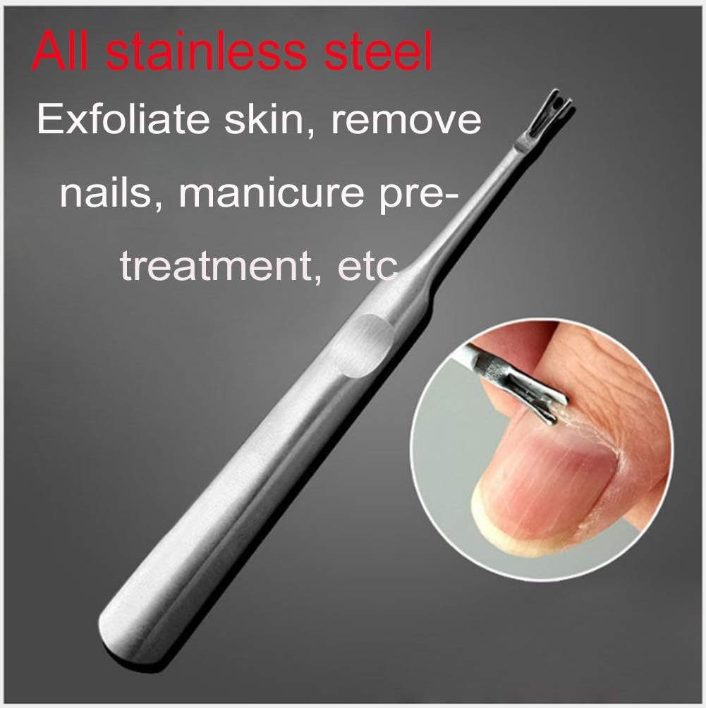 AKOAK 2 Pcs Stainless Steel Dead Skin Fork V - Shaped Nail Edge Dead Skin Durable Cuticles Dead Skin Scraper Nail Care Essential Gadget image number 4