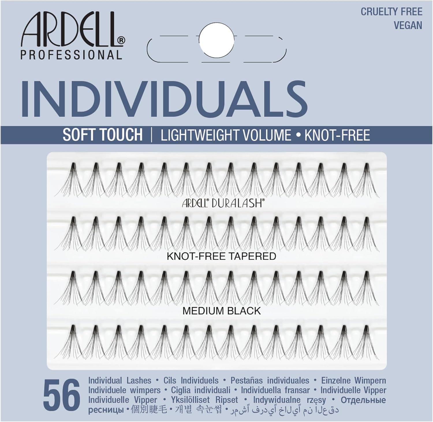 Ardell Soft Touch Medium Knot-Free Lashes, Black, Medium image number 1