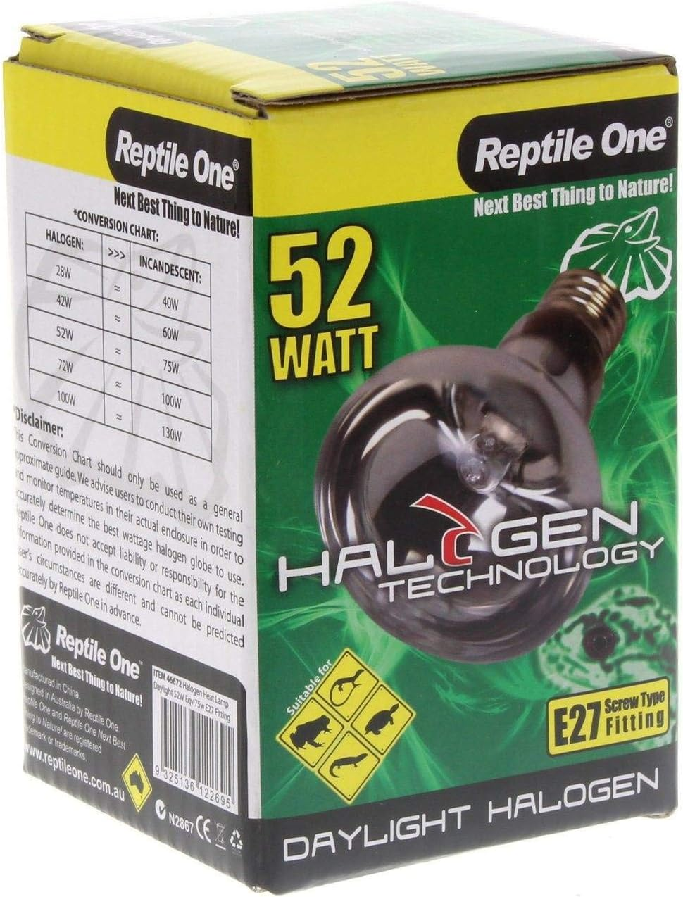 Halogen Heat Lamp Daylight 52W Eqv 75W E27 Kongs Reptile Light Vivarium Health image number 5