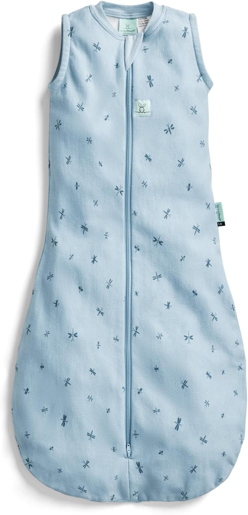 Ergopouch 1.0 TOG Sleeping Bag &ndash; Sleeveless &ndash; 8&ndash;24 Months &ndash; Dragonflies Print &ndash; Organic Jersey Cotton &ndash; Ideal First Sleeping Bag for Arms-Out Sleepers &ndash; Safe & Comfortable Design image number 1