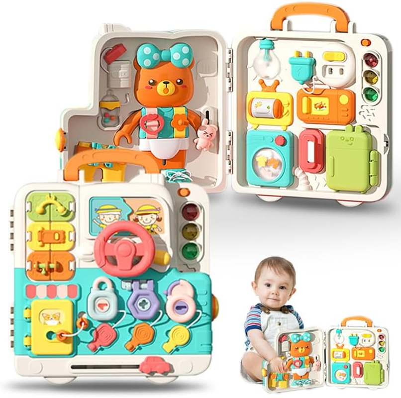 Busy Board Montessori Toys for Toddler 1-3, Learning Sensory Toddler Toys,Music/ Light/Colour/Touch Sensing Activity Board Educational Toy Early Learning Toy Boys/Girls image number 3