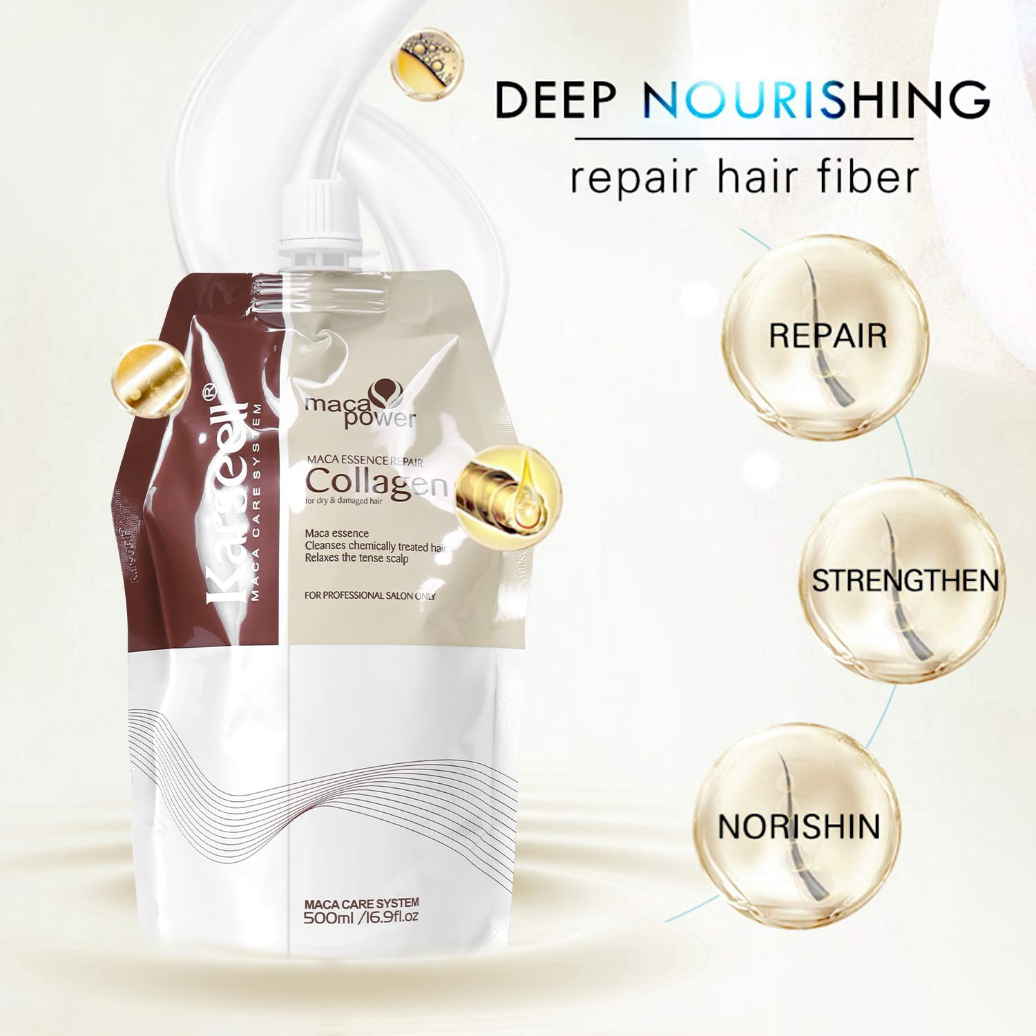 Karseell Hair Treatment, Deep Repairs Conditioner with Argan Oil, for Dry and Damaged Hair 16.9 Oz 500Ml image number 2