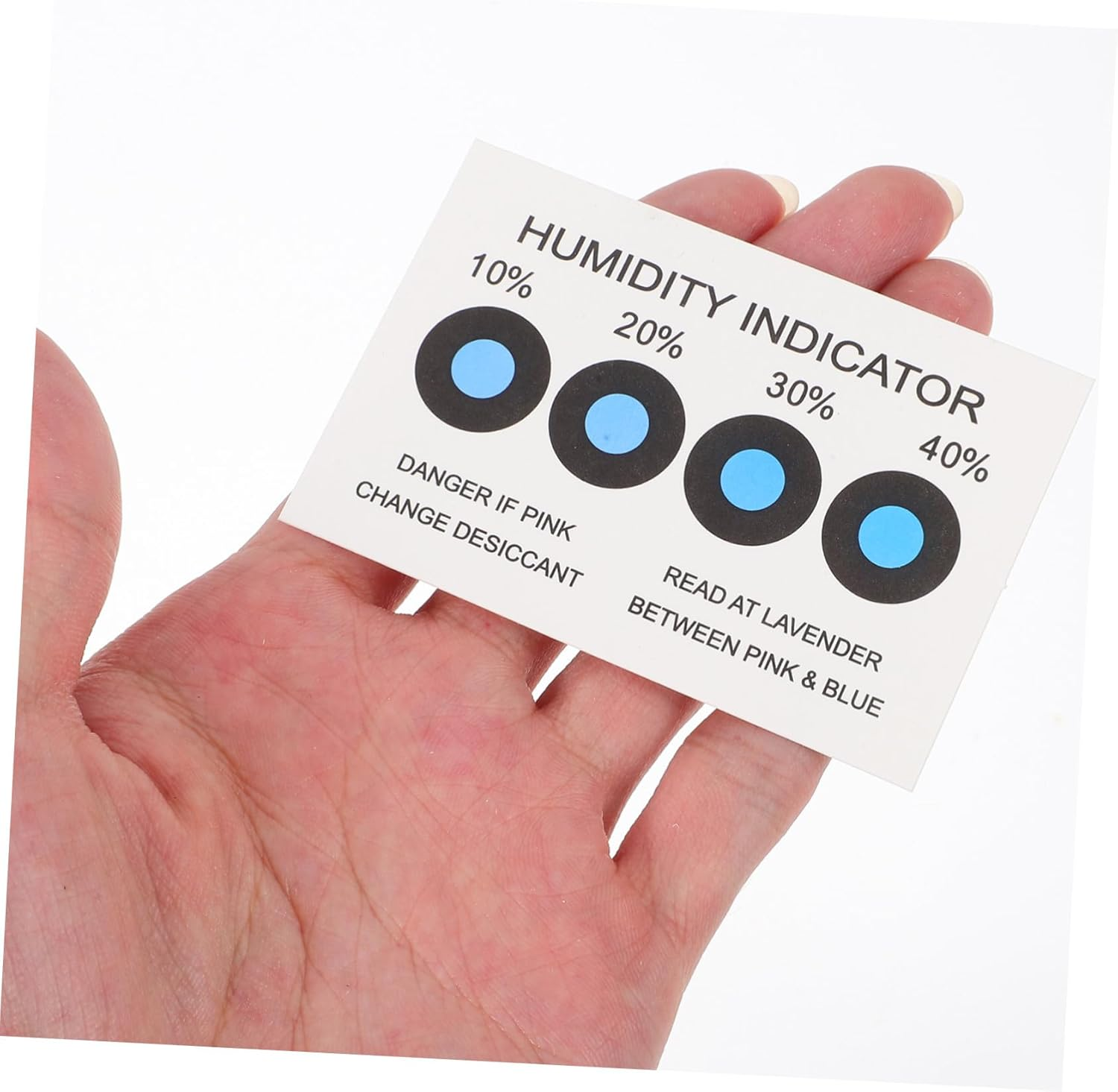 BESTYASH 100Pcs Humidity Indicator Card 10%-40% Moisture Range Moisture Detection Strip for Artwork Storage and Book Collections Humidity Control Packet Regulation Pack image number 2