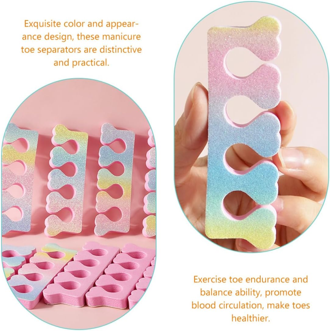 ELAYARD 30Pcs Toe Separators for Women Manicuretoe Dividers Nail Art Heart Shaped Spacers Shiny Nail Separator Tools