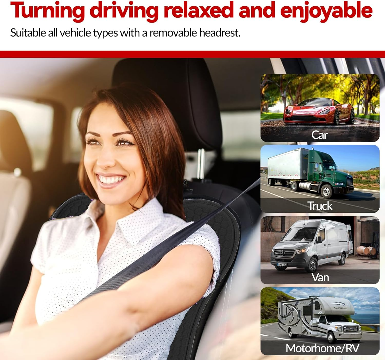 Gel Car Seat Cushion with Lumbar Support Cushion,Cool Gel Technology | Breathable Honeycomb Structure Design | Fits Most Cars & Suvs | Relief for Back Pain & Driving Discomfort image number 6