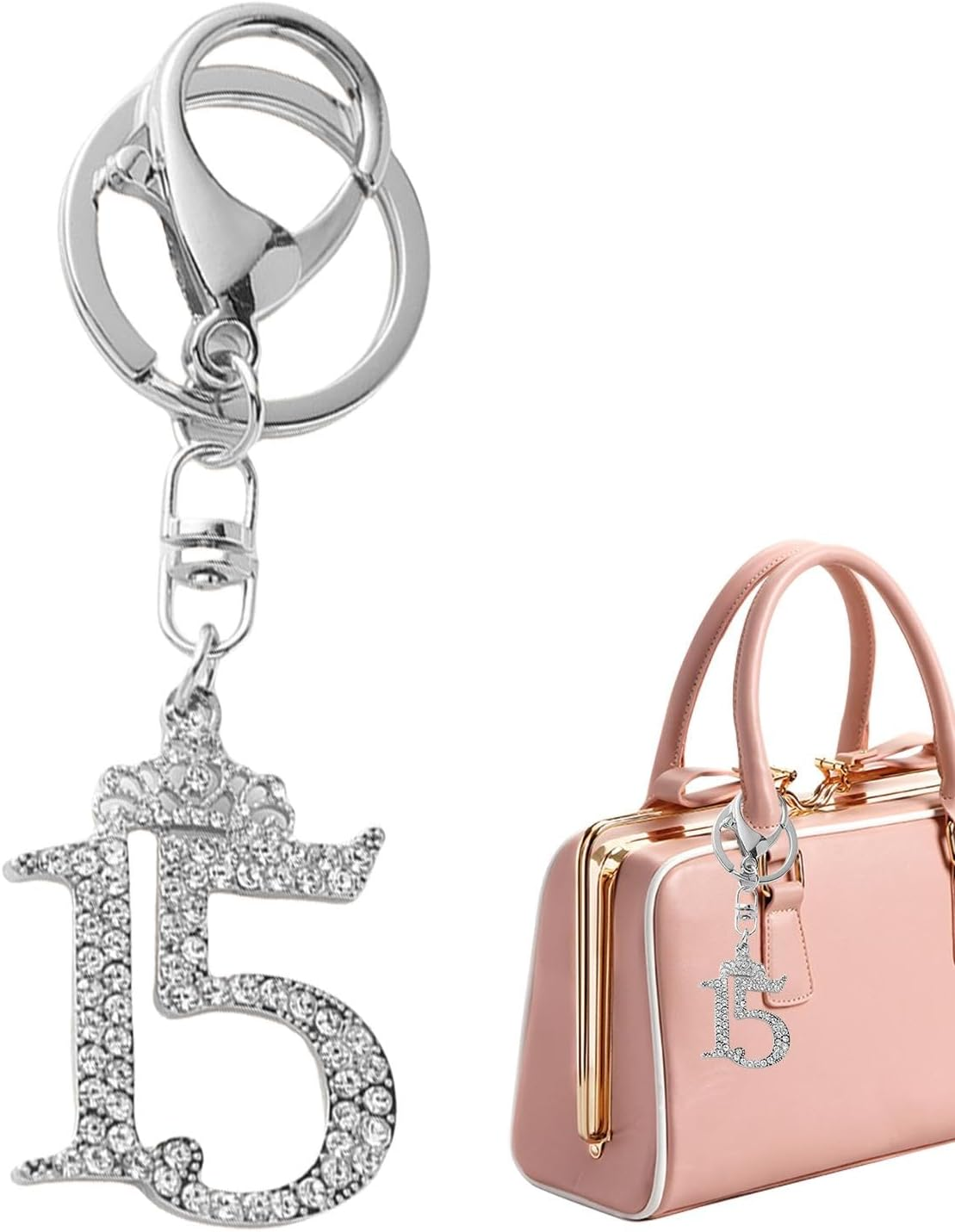 Cute Keychain Charm, Cute Keychain,Sag SHORT PENDANT NUMBER 15 - Fashion Handbags Backpack Charm, Bag Pendant for Women Girls