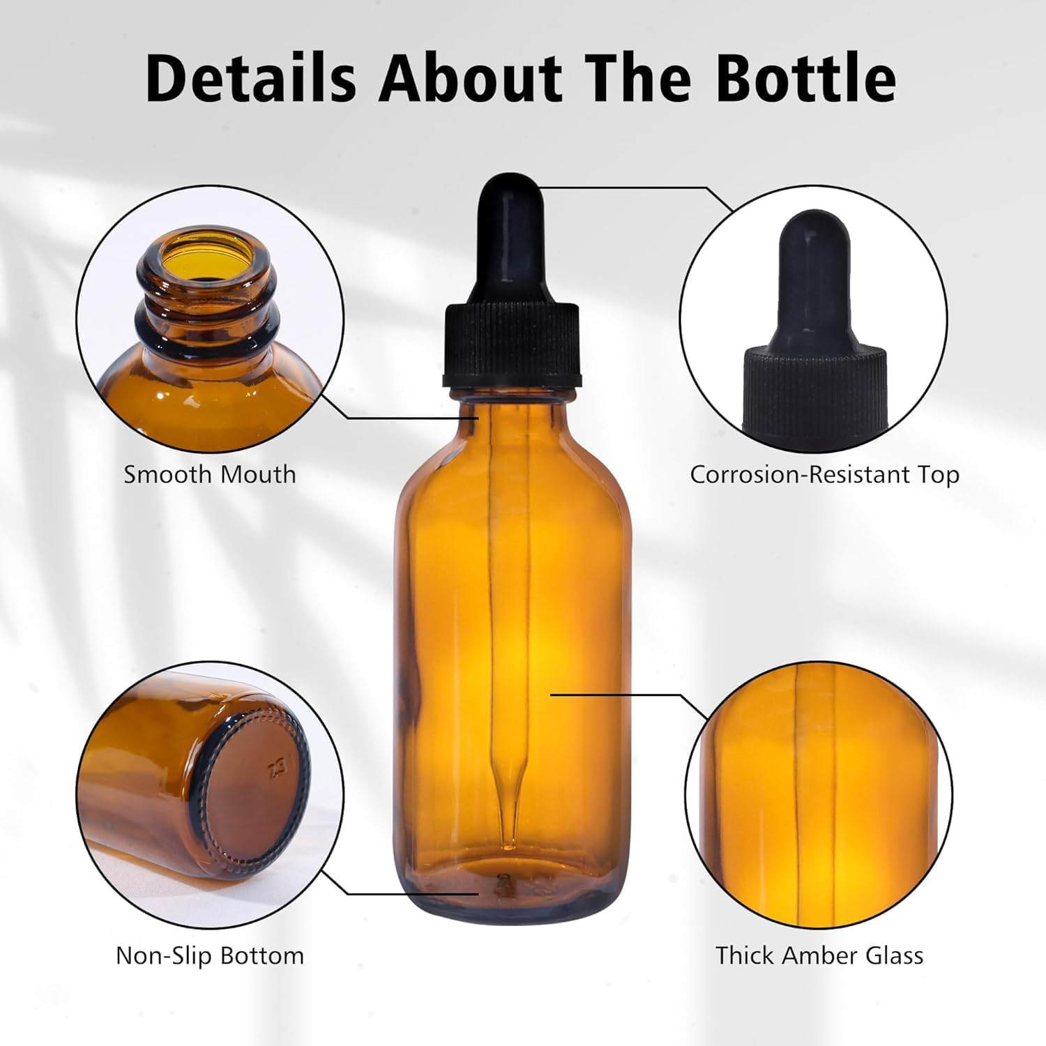 Dolemay Glass Dropper Bottles,5 Pack Boston round Amber Glass Bottles with 2 Stainless Steel Funnels,Leak Proof Travel Bottles for Essential Oils,Perfume,Refillable Glass Bottles for Storage-10Ml image number 1