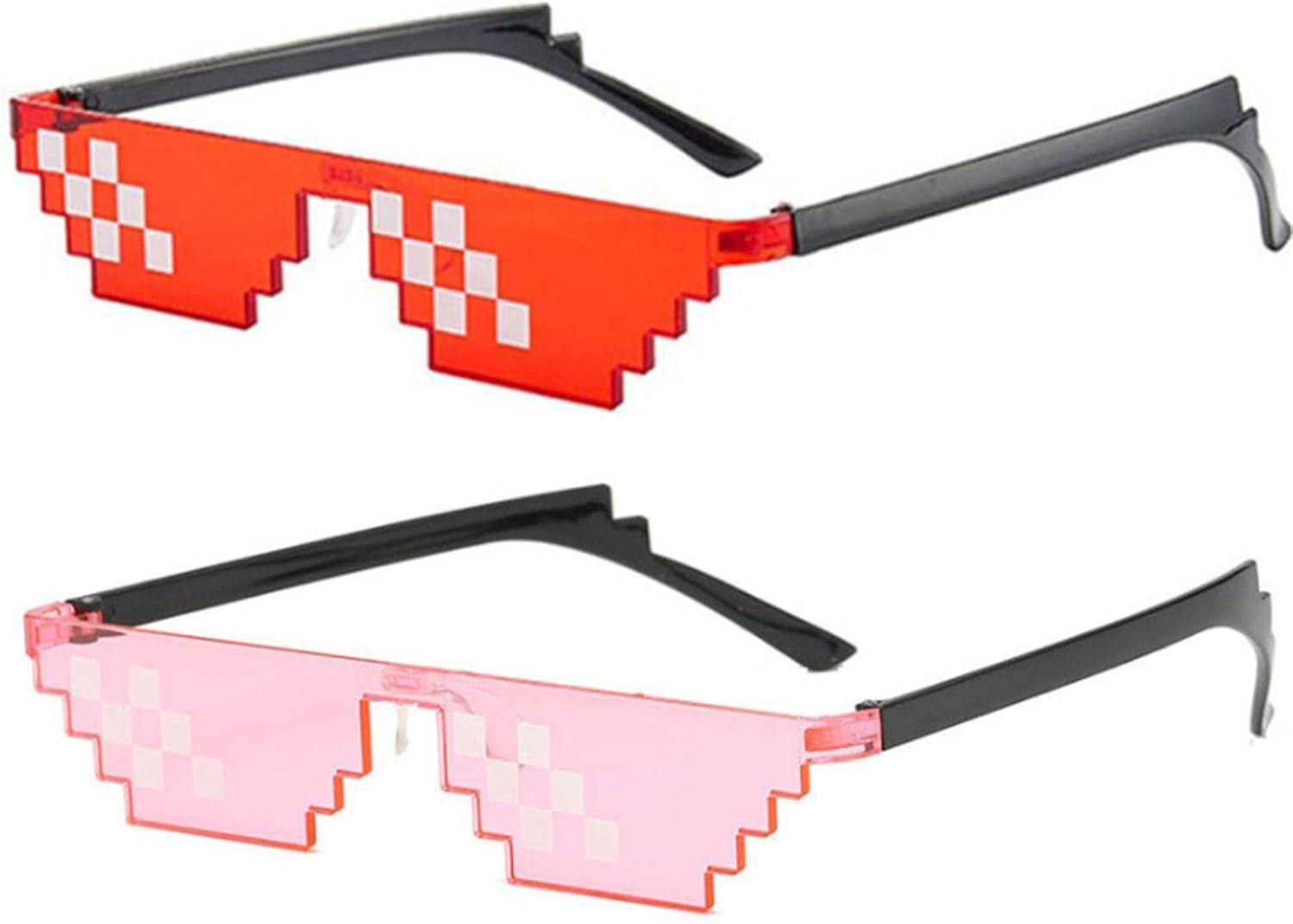 Thug Life Glasses, Pixel Funny Sunglasses for Party, Deal with It Fun Cool Glasses Bachelor Party Decor, Mosaic Gamer MLG Photo Props Glasses for Adults Teens image number 2