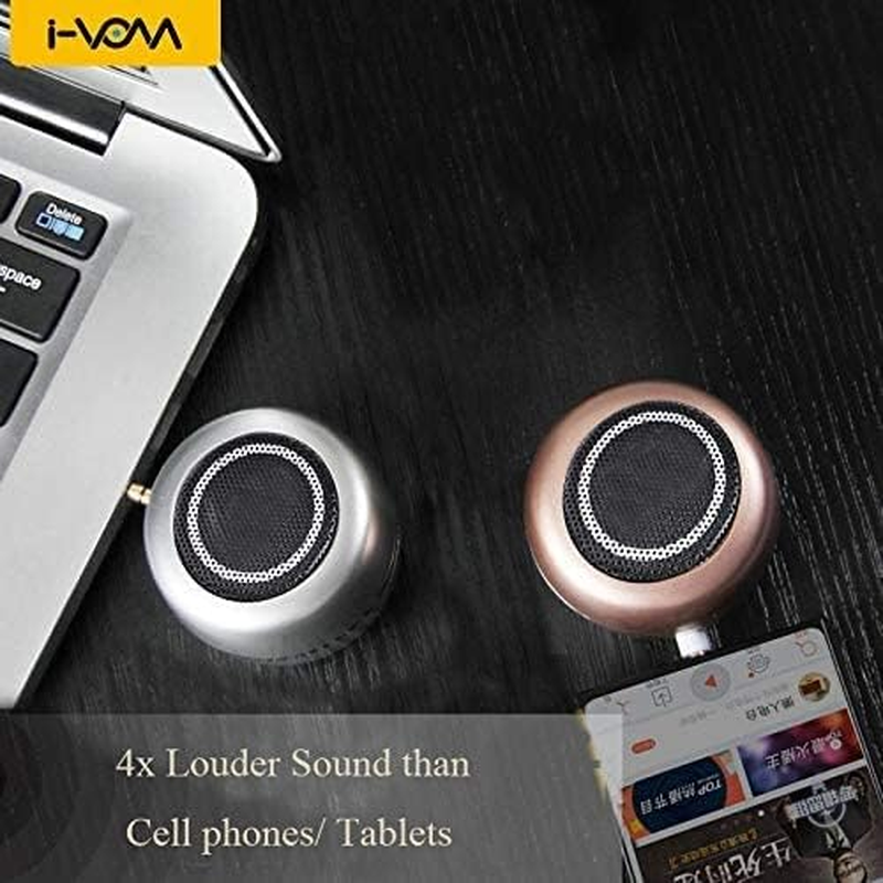 I-VOM Wireless Mini Speaker with 3.5Mm Aux Input Jack, 3W Loud Portable Speaker for Iphone Ipod Ipad Cellphone Tablet Laptop, with USB Rechargeable Battery, Gift Choice for Kids, Silver image number 2