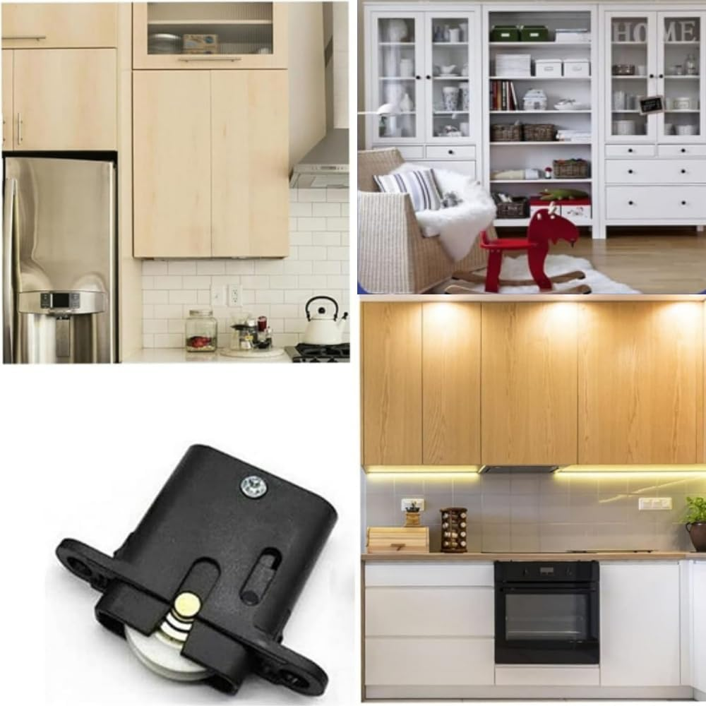 Drawer Rollers Nylon Cabinet Drawer Pulley Replacement Wheels Bearing Drawer Positioning Roller Slide Guides with Nuts for Furniture Parts Cupboard Wardrobe Pack of 6