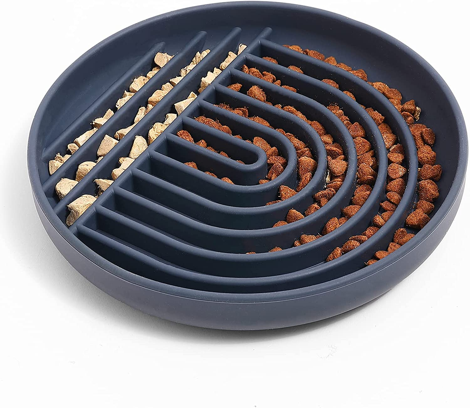 NOYAL Slow Feeder Dog Bowl Silicone Puzzle Bowl Lick Mat Preventing Choking Dogs Bowl Anxiety Relief Dark Grey