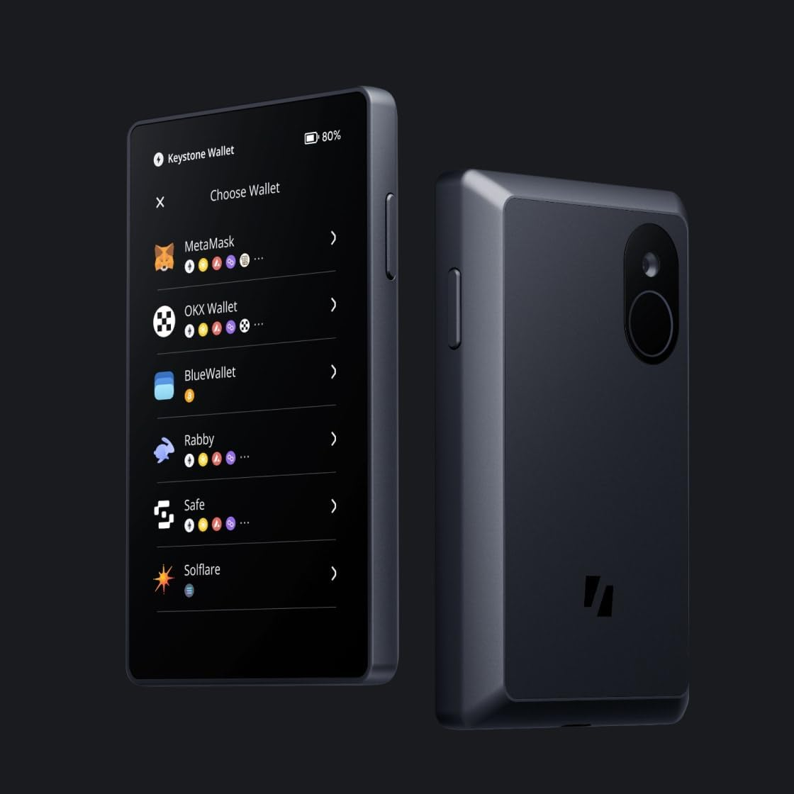 Keystone- 100% Air-Gapped Cryptocurrency Hardware Wallet/4-Inch Touch Screen/Fingerprint Sensor - Securely Store Your Bitcoin, Ethereum, Litecoin and More (Keystone 3 Pro)